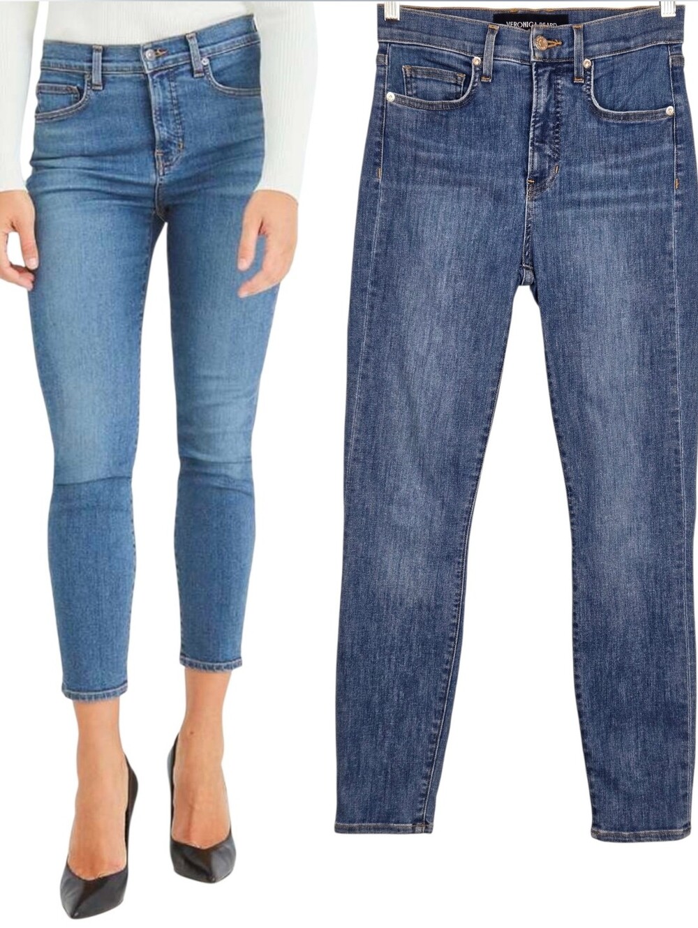 Veronica Beard Debbie Ankle Skinny High Rise Jean Super Stretch Sierra 26
